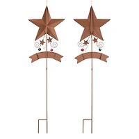 Glitzhome® 42" Patriotic America Star Yard Stake Set