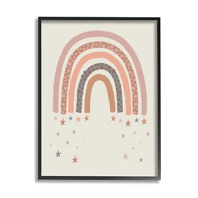 Stupell Industries Desert Rainbow Falling Stars Beige Pink in Black Frame Wall Art