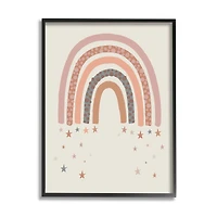 Stupell Industries Desert Rainbow Falling Stars Beige Pink in Black Frame Wall Art