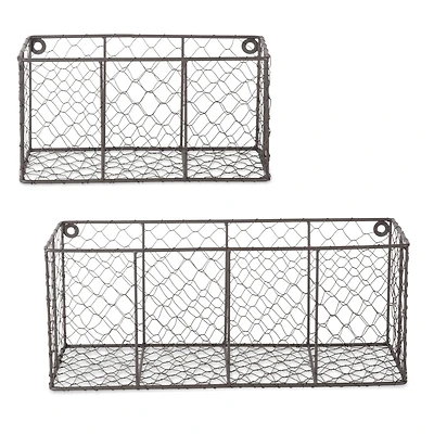 DII® Gray Wall Mount Chicken Wire Basket Set