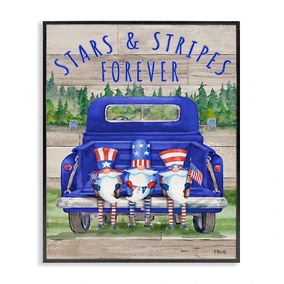 Stupell Industries Stars & Stripes Forever Americana Gnomes Framed Giclee Art