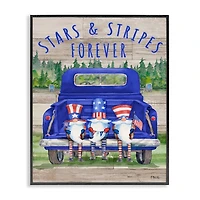 Stupell Industries Stars & Stripes Forever Americana Gnomes Framed Giclee Art