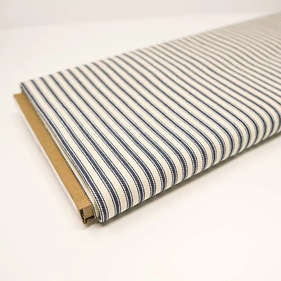 Roc-Lon Woven Stripe Ticking Navy Fabric