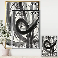 Designart - Black and White Minimalistic Painting