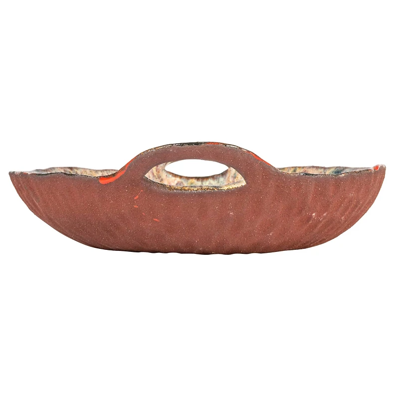 Hello Honey® 10.75" Multicolor Round Stoneware Bowl with Handles