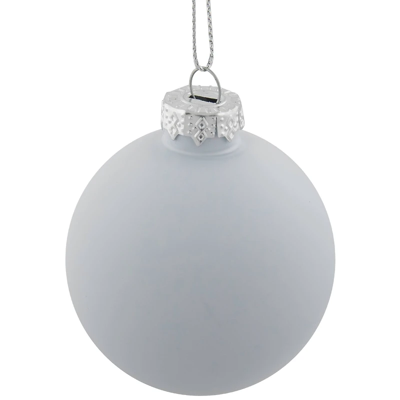 9ct. 2.5" Shiny & Matte White Glass Ball Ornaments