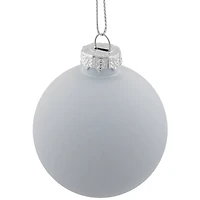 9ct. 2.5" Shiny & Matte White Glass Ball Ornaments