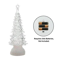 Glitzhome® 18.5" Lighted Acrylic Rotating Christmas Table Tree
