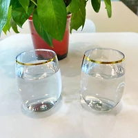 Gold Rim Stemless Wine Glasses, 8ct. by Celebrate It™