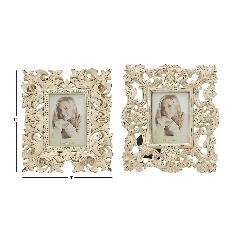 2 Pack White Polystone Traditional 9" x 11" Frames