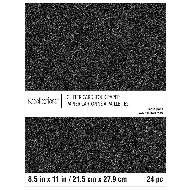 12 Packs: 24 ct. (288 total) Glitter 8.5" x 11" Cardstock Paper by Recollections