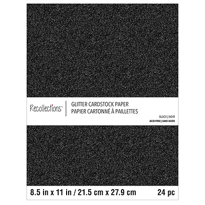 12 Packs: 24 ct. (288 total) Glitter 8.5" x 11" Cardstock Paper by Recollections