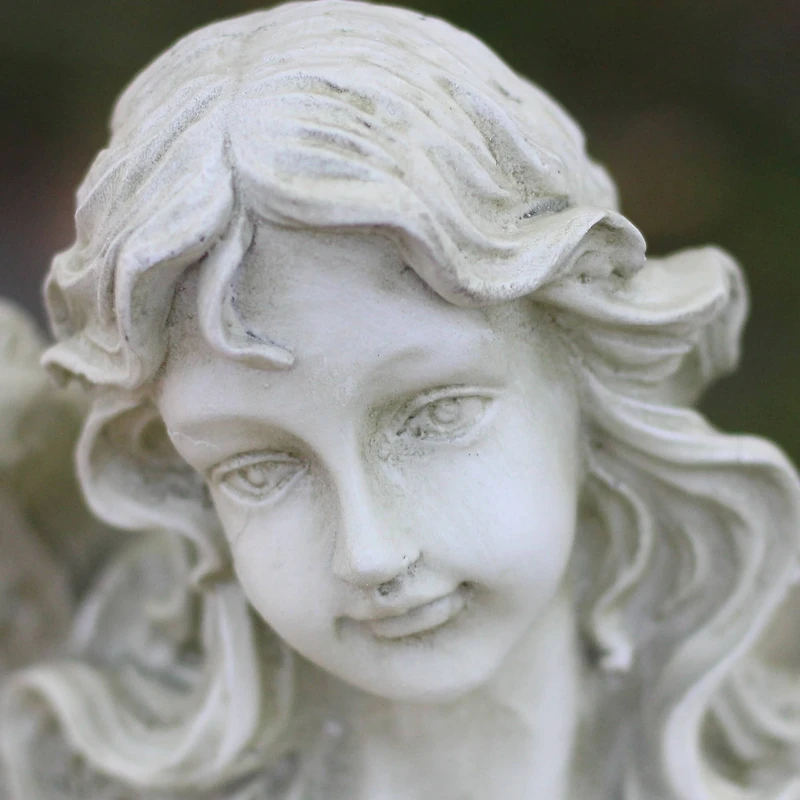 24.5" Light Olive Green Praying Angel Garden Statue