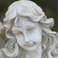 24.5" Light Olive Green Praying Angel Garden Statue