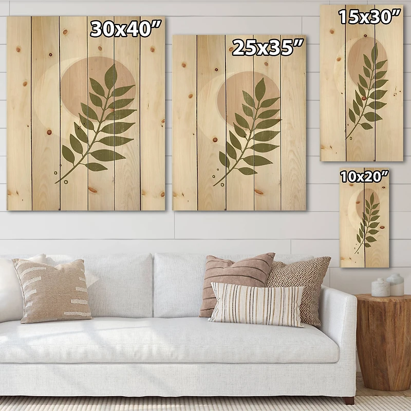 Designart - Abstract Geometrical Moon With Leaf IV