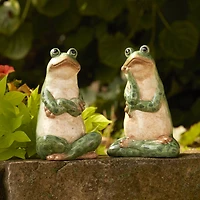 Ceramic Garden Frog Statues Set