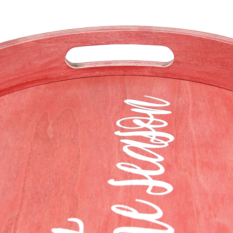 Elegant Designs™ 13.8" Round Tis the Season Serving Tray with Handles