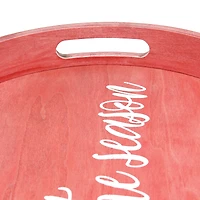 Elegant Designs™ 13.8" Round Tis the Season Serving Tray with Handles