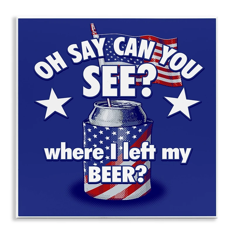 Stupell Industries Funny Patriotic Beer Wall Plaque Art