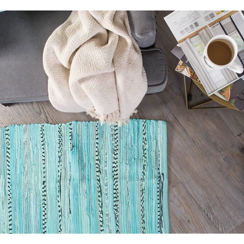 DII® Multi Aqua Rag Rug, 20" x 31.5"