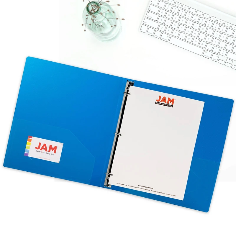 JAM Paper Glass Twill Plastic 3-Ring Binder