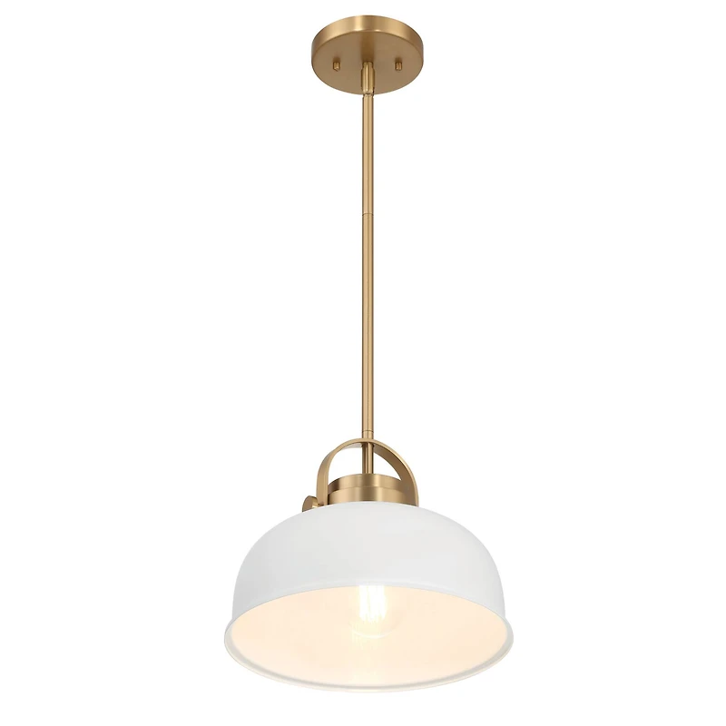 Hello Honey® Arte White & Gold Industrial Metal 2-Tone Ceiling Light