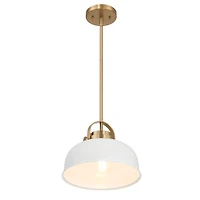Hello Honey® Arte White & Gold Industrial Metal 2-Tone Ceiling Light