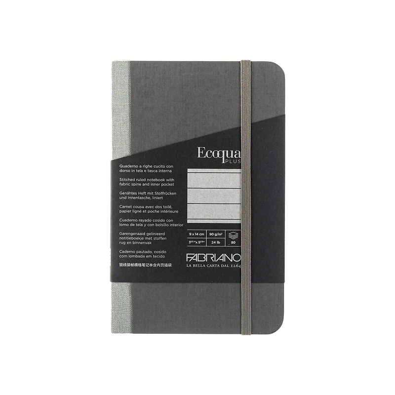 Fabriano® EcoQua Plus Lined Fabric-Bound Notebook