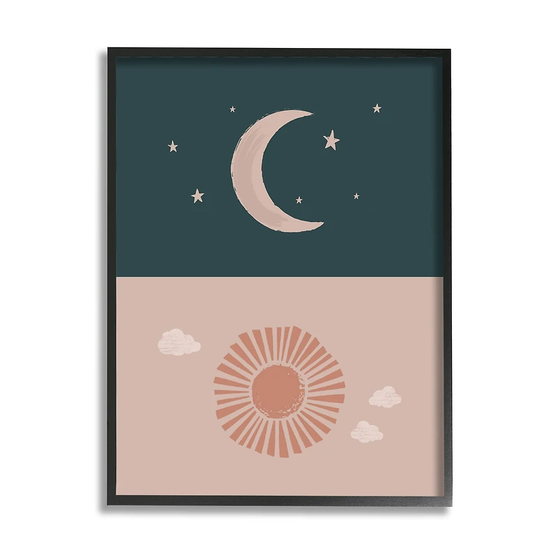 Stupell Industries Night Sky over Sunny Day Muted Tones in Frame Wall Art