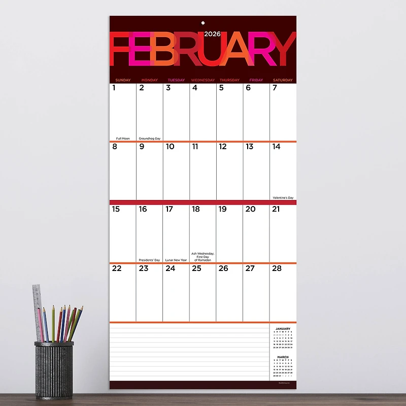 2026 Big Print Wall Calendar