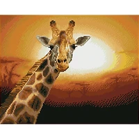 Diamond Dotz® Intermediate Sunset GiraffeAmboseli National Park, Kenya Diamond Art Painting Kit
