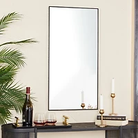Black Contemporary Wall Mirror, 18" x 1" x 36"