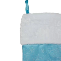 20.5" Glitter Snowflake Christmas Stocking, Blue