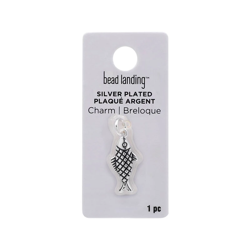Silver Plated Fish Charm by Bead Landing™