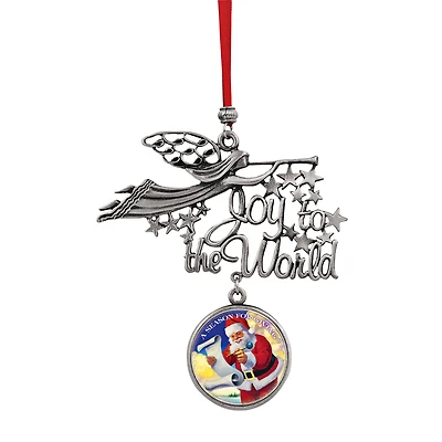 Joy to the World Santa A Season For Giving JFK Half Dollar Ornament