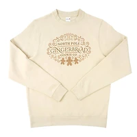Beige North Pole Gingerbread Adult Crew Neck Sweatshirt by Celebrate It