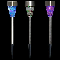 Mosaic Stained Glass Solar LED Pathway Lights Set