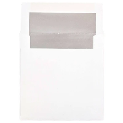 JAM Paper 6" x 6" Square Silver Foil Lined Invitation Envelopes