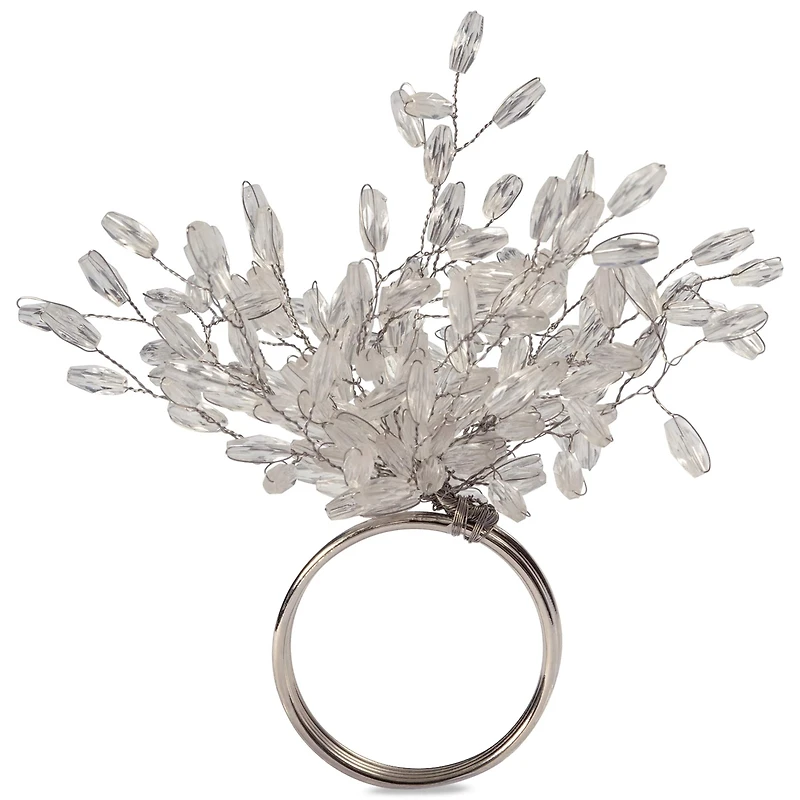 DII® Silver Beaded Burst Napkin Rings, 6ct.