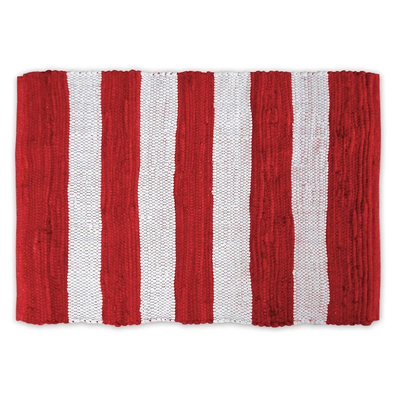 DII® Red & White Stripe Rag Rug 2ft. x 3ft.