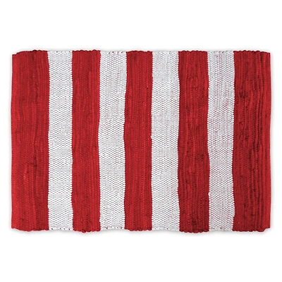 DII® Red & White Stripe Rag Rug 2ft. x 3ft.
