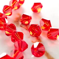 Red Glass Faceted Bicone Beads, 10mm by Bead Landing™