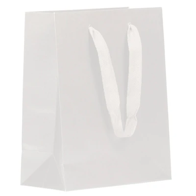 JAM Paper Medium White Matte Heavy Duty Kraft Gift Bags, 10ct.