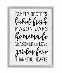 Stupell Industries Family Recipes Gray Framed Wall Art