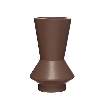 Hello Honey® 8" Eggplant Hourglass Shaped Stoneware Vase