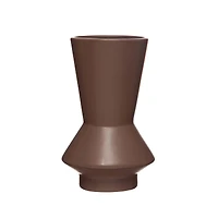 Hello Honey® 8" Eggplant Hourglass Shaped Stoneware Vase