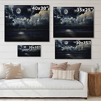 Designart - Full Moon in Cloudy Night Sky