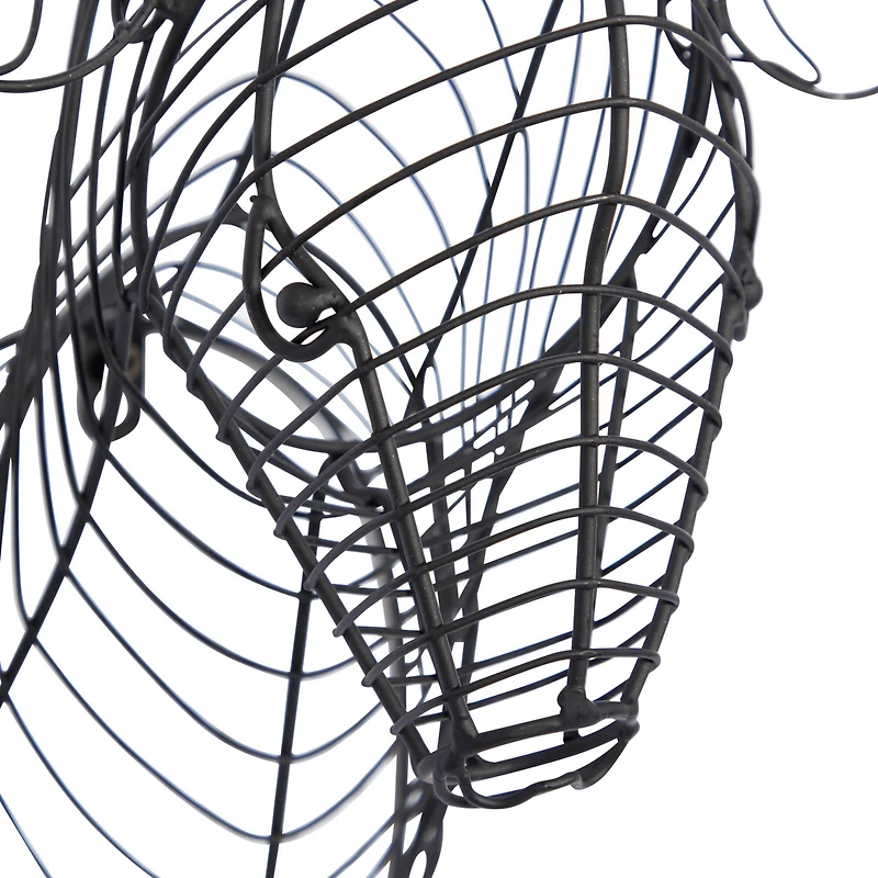 Black Iron Industrial Wall Decor, 24" x 21" x 9"