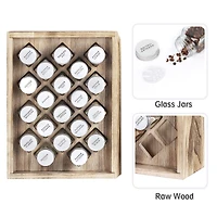 Freestanding Countertop Spice Shelf Holder with 20 Glass Jars