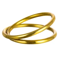 Hello Honey® Modern Round Brass Napkin Rings with Leather Tie Set